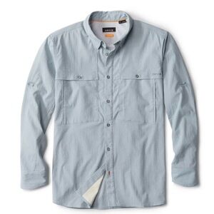 Orvis Long Sleeve Open Air Shirt- Mineral Blue/White- Size M